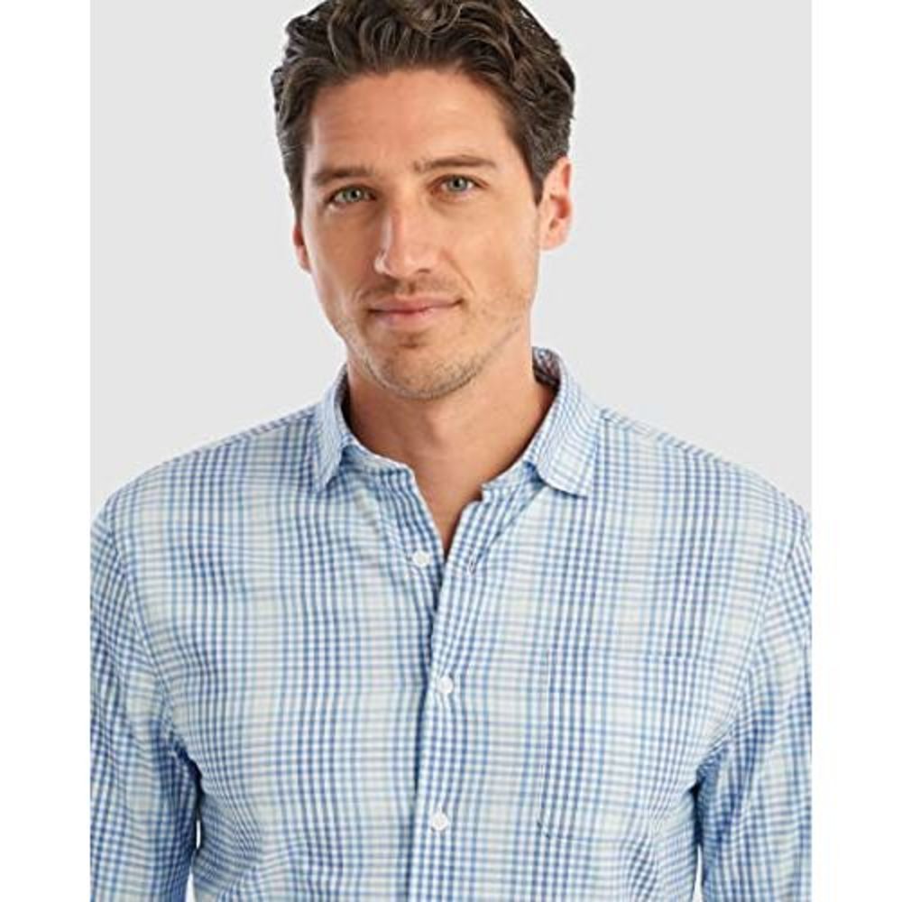 johnnie-O Blue and White Checkered Shirt